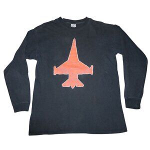 Vintage 1991 Urban Dance Squad Orange Jet Plane Long Sleeve T-Shirt XL Rap Tee